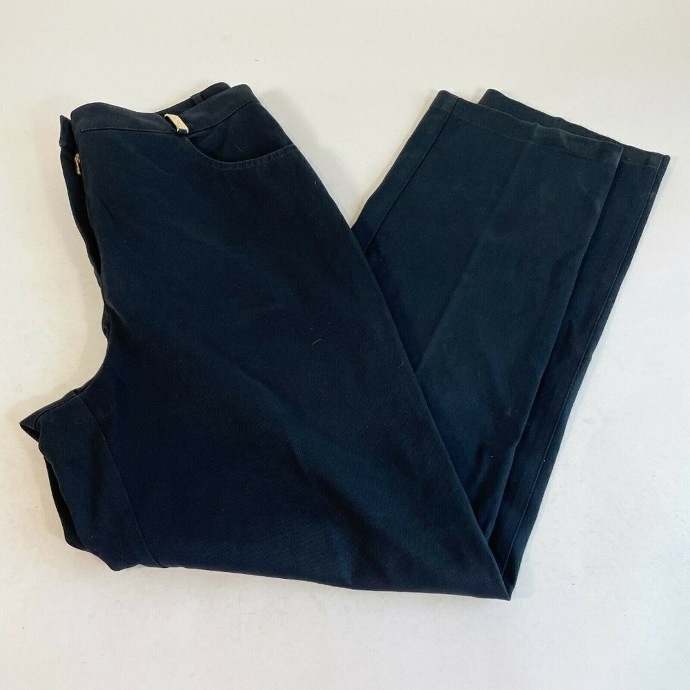 St. John by Marie Gray Womens Dress Pants Trouser Black Sz 6 High Rise Straight